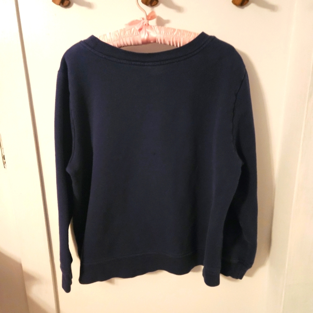 Holiday Editions~Poinsettia Accent~Blue sweatshirt~Size Large - Picture 3 of 4